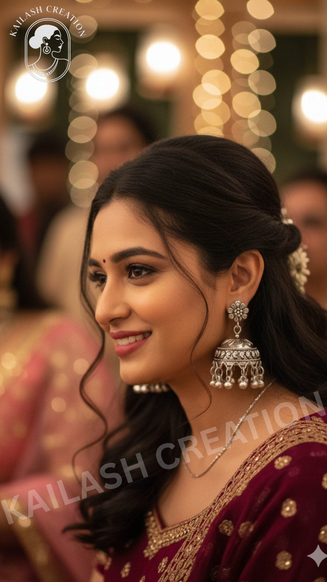 Oxidized Silver Jhumki Earrings for Women and Girls