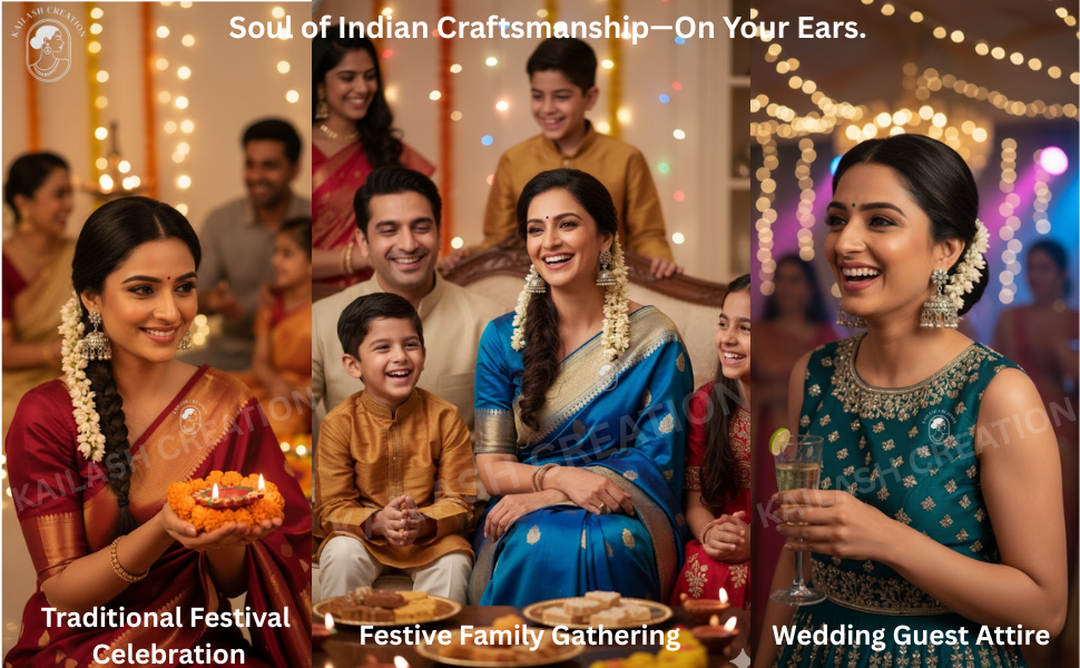 Oxidized Silver Jhumki Earrings for Women and Girls