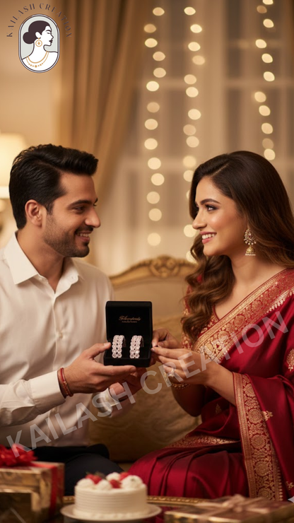 Silver Pearl Beaded Diamond Look Bangles Combo of 4 for Women