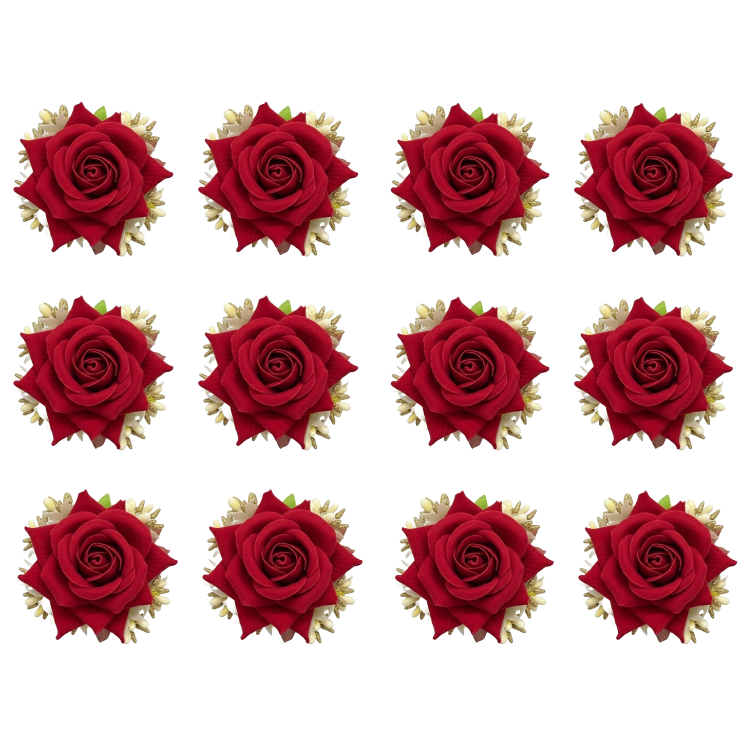 Red Fabric Rose Flower Hair Clip for Women and Girls stylish