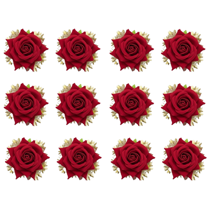 Red Fabric Rose Flower Hair Clip for Women and Girls stylish
