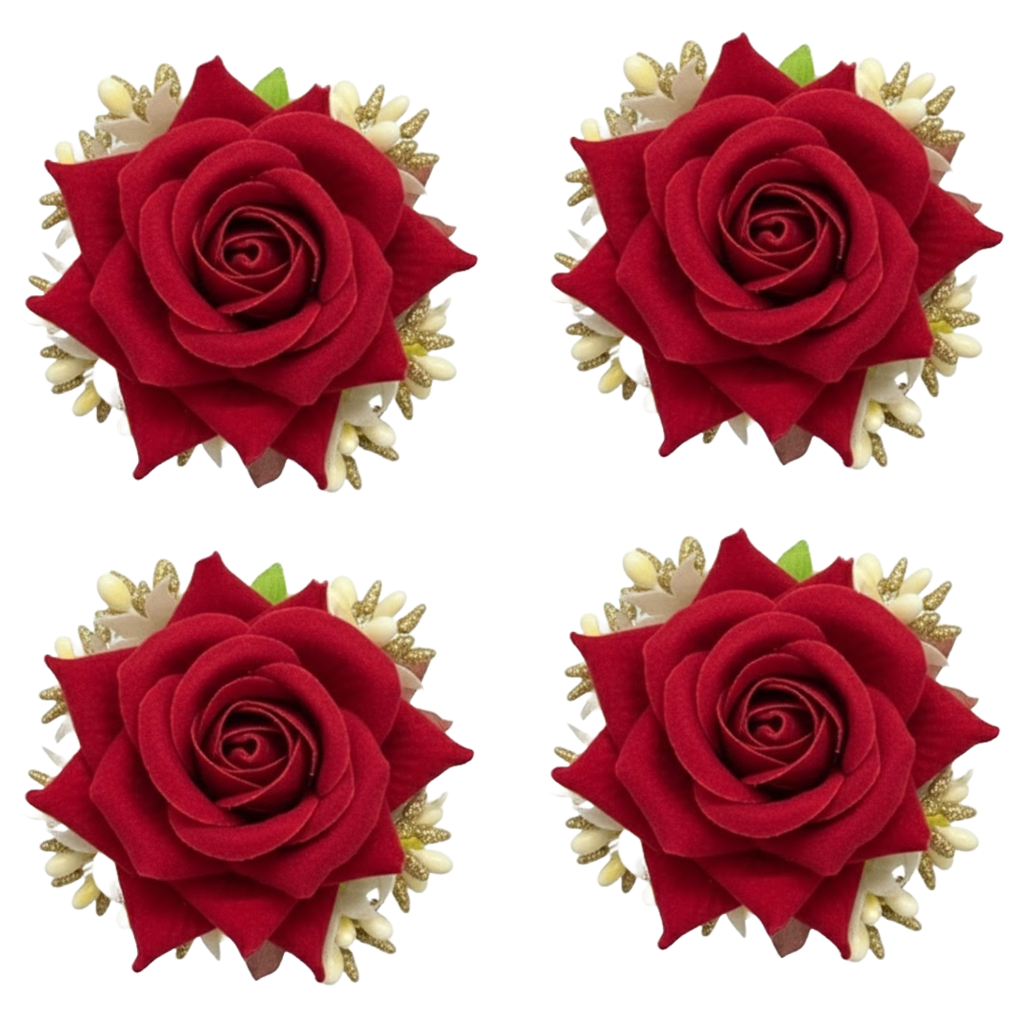 Red Fabric Rose Flower Hair Clip for Women and Girls stylish
