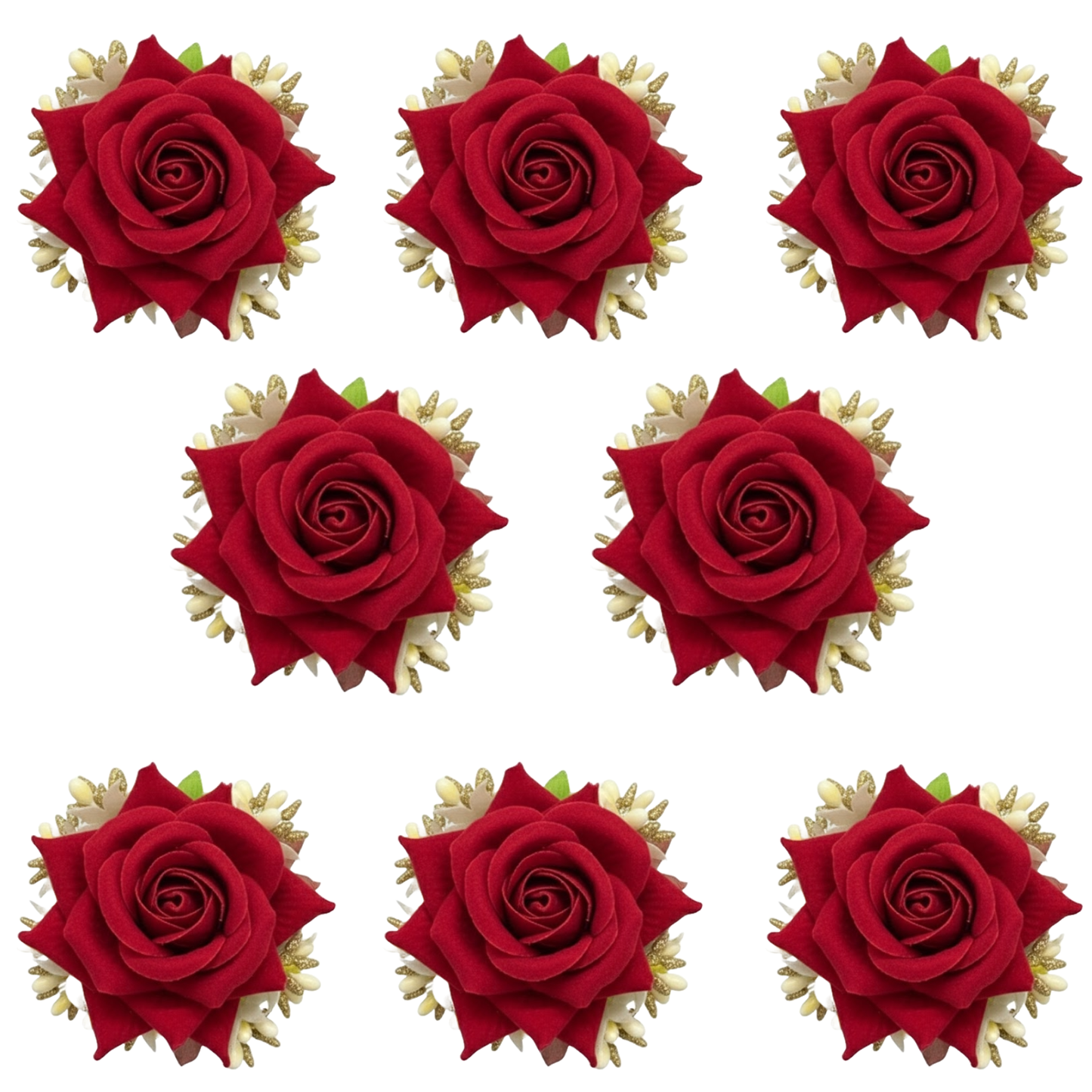 Red Fabric Rose Flower Hair Clip for Women and Girls stylish