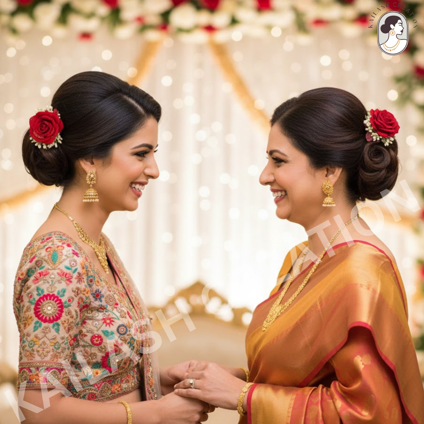 Red Fabric Rose Flower Hair Clip for Women and Girls stylish