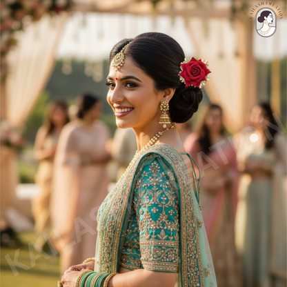 Red Fabric Rose Flower Hair Clip for Women and Girls stylish