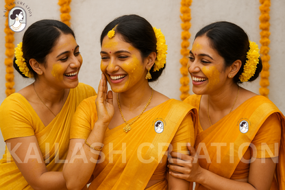 Reusable Artificial Mogra Flower Hair Garland for Women - Off White and Yellow - 15 Inches