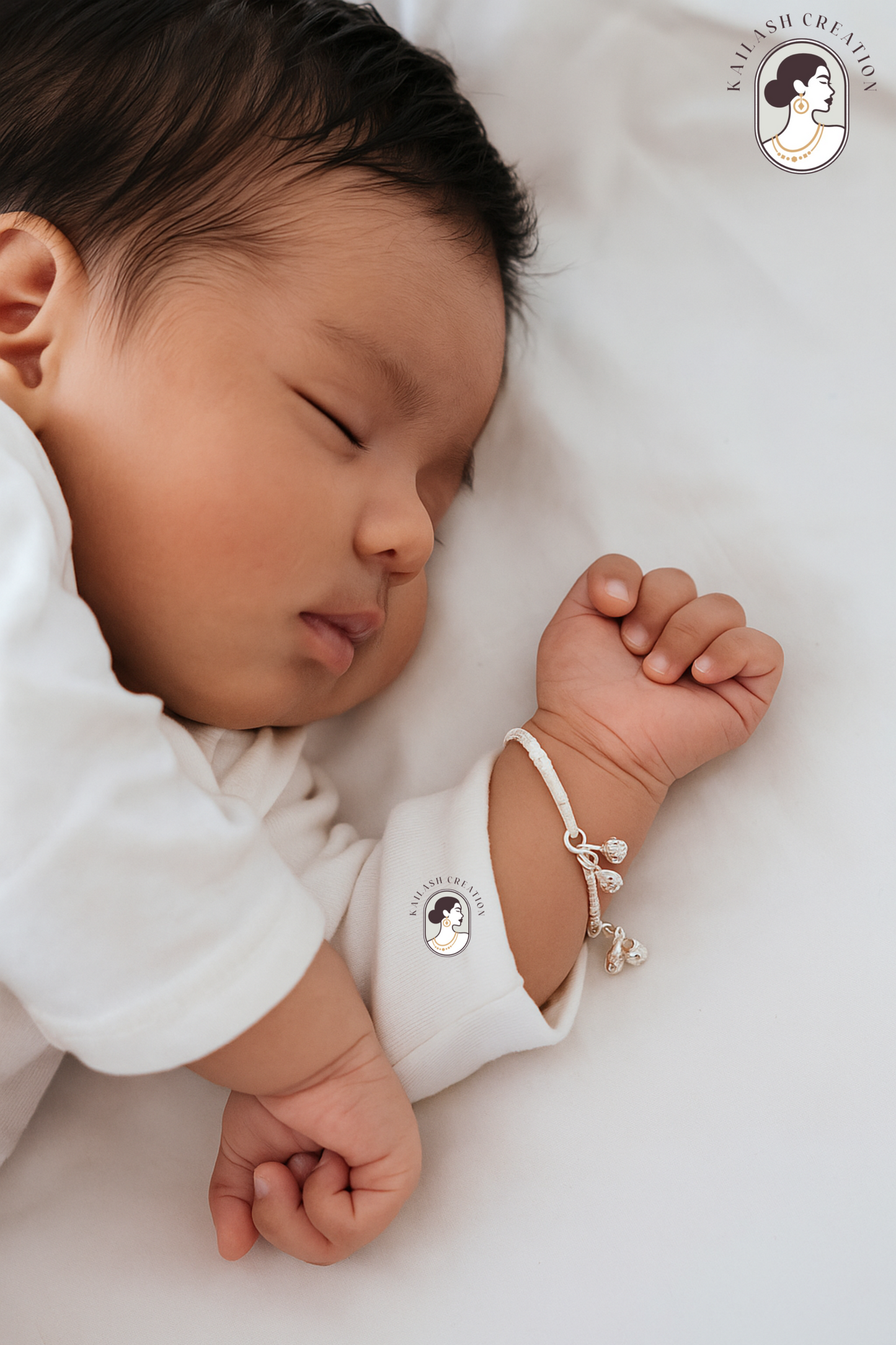Silver Plated Baby Bracelet Pair for Kids and Newborns