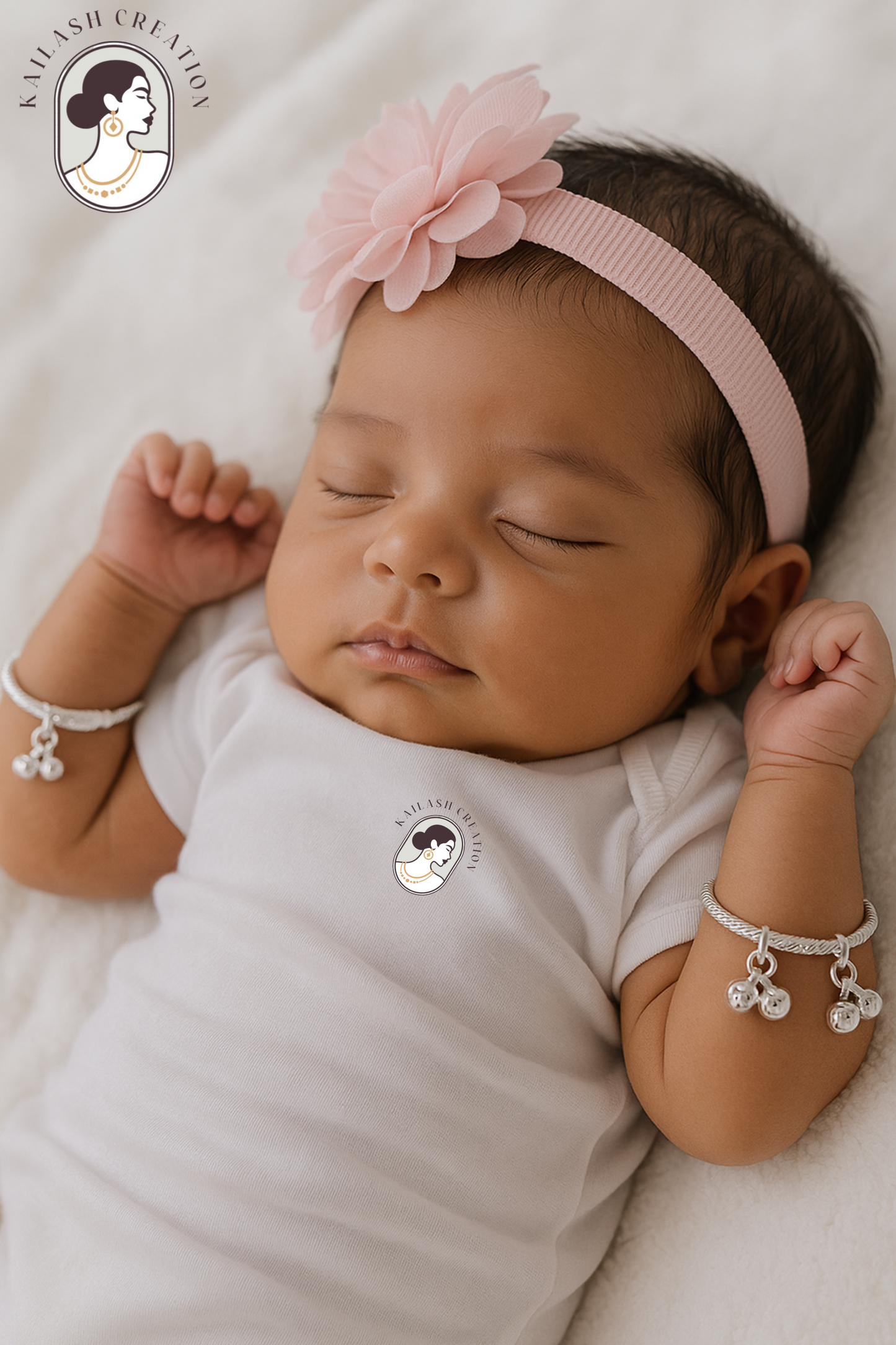 Silver Plated Baby Bracelet Pair for Kids and Newborns