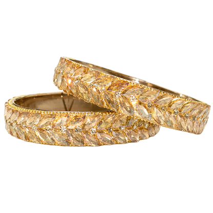 Gold Plated AD Designer Kada Bracelet Set for Women & Girls