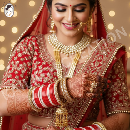 Gold Plated AD Designer Kada Bracelet Set for Women & Girls