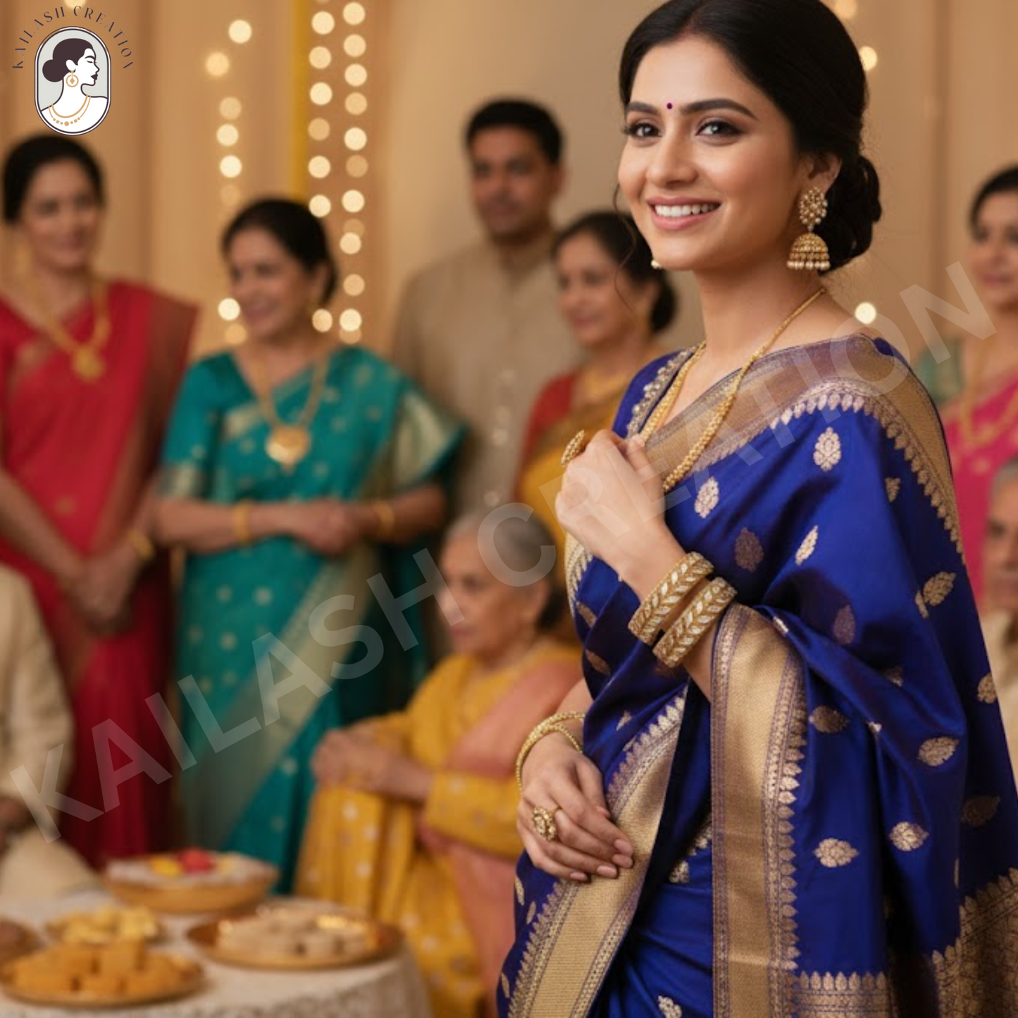 Gold Plated AD Designer Kada Bracelet Set for Women & Girls