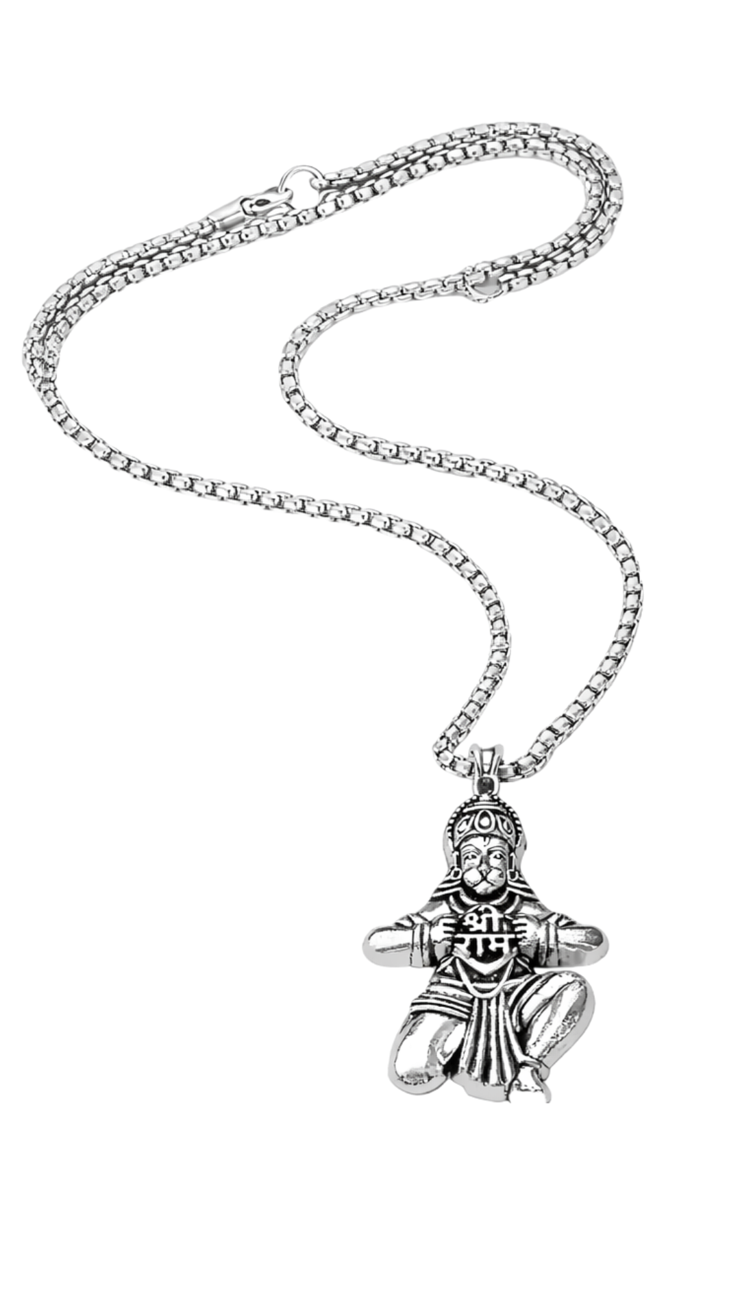 Anti Tarnish Stainless Steel Veer Hanuman Design Pendant for Boys and Men