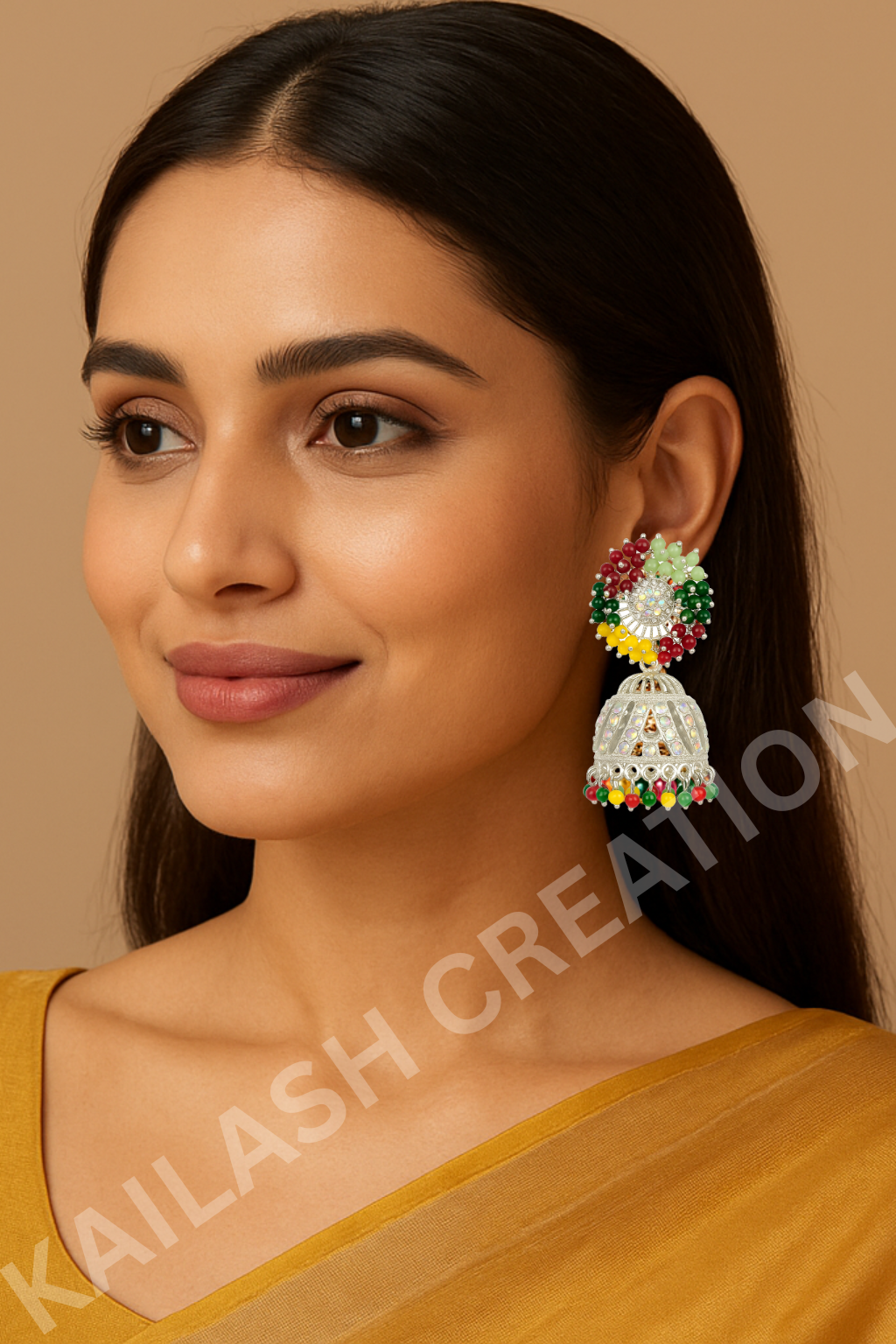 Multicolor Jhumki Earrings for Women & Girls