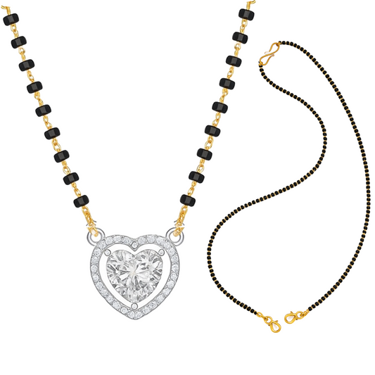 American Diamond 18 Inches Tanmaniya Mangalsutra Necklace for Women