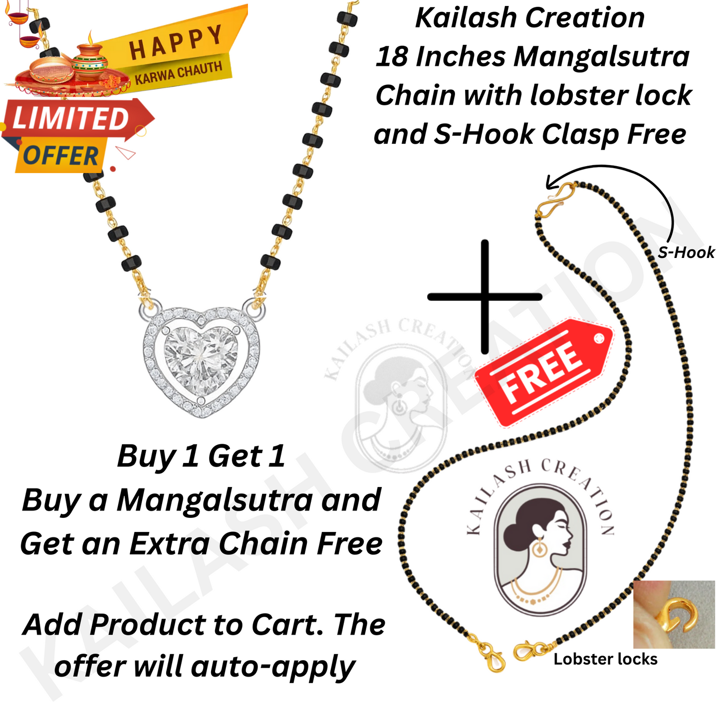 American Diamond 18 Inches Tanmaniya Mangalsutra Necklace for Women