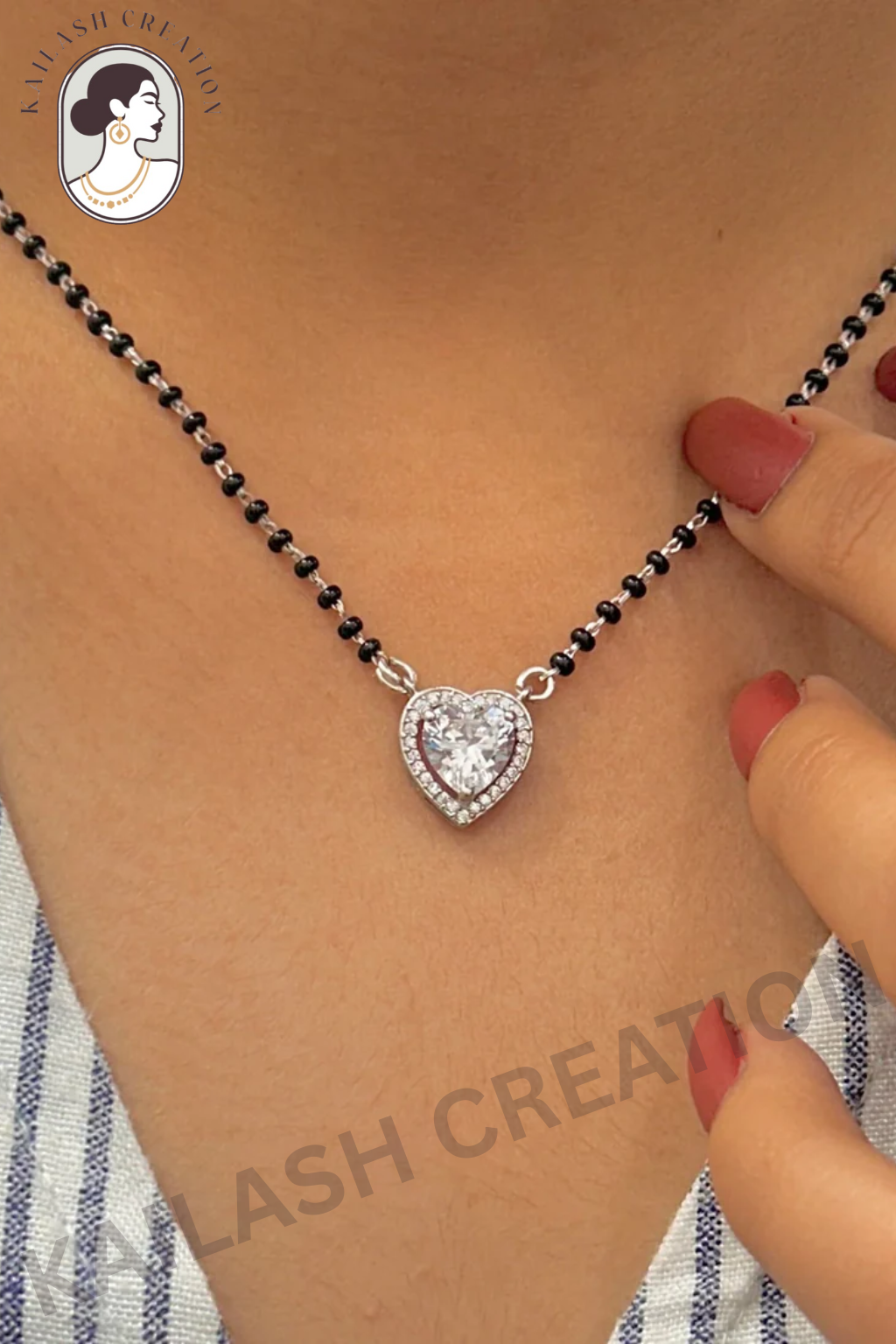 American Diamond 18 Inches Tanmaniya Mangalsutra Necklace for Women