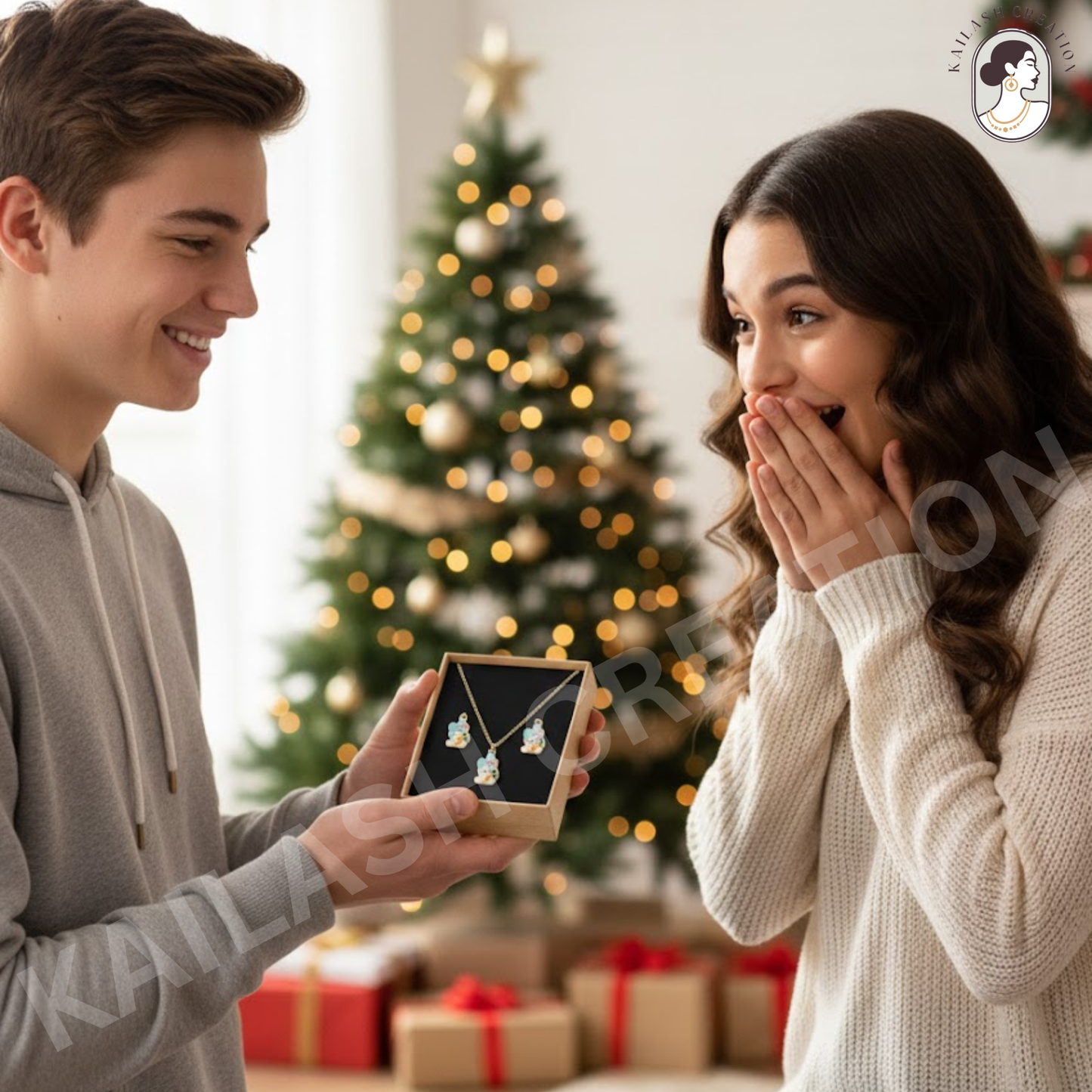 Bunny Carrot Love Necklace & Earrings Set for Girls – Cute Cartoon Jewelry for Kids