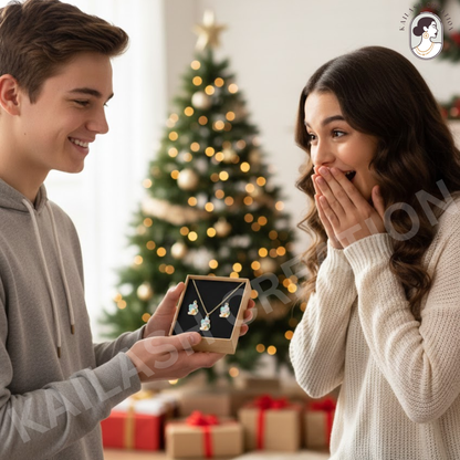 Bunny Carrot Love Necklace & Earrings Set for Girls – Cute Cartoon Jewelry for Kids