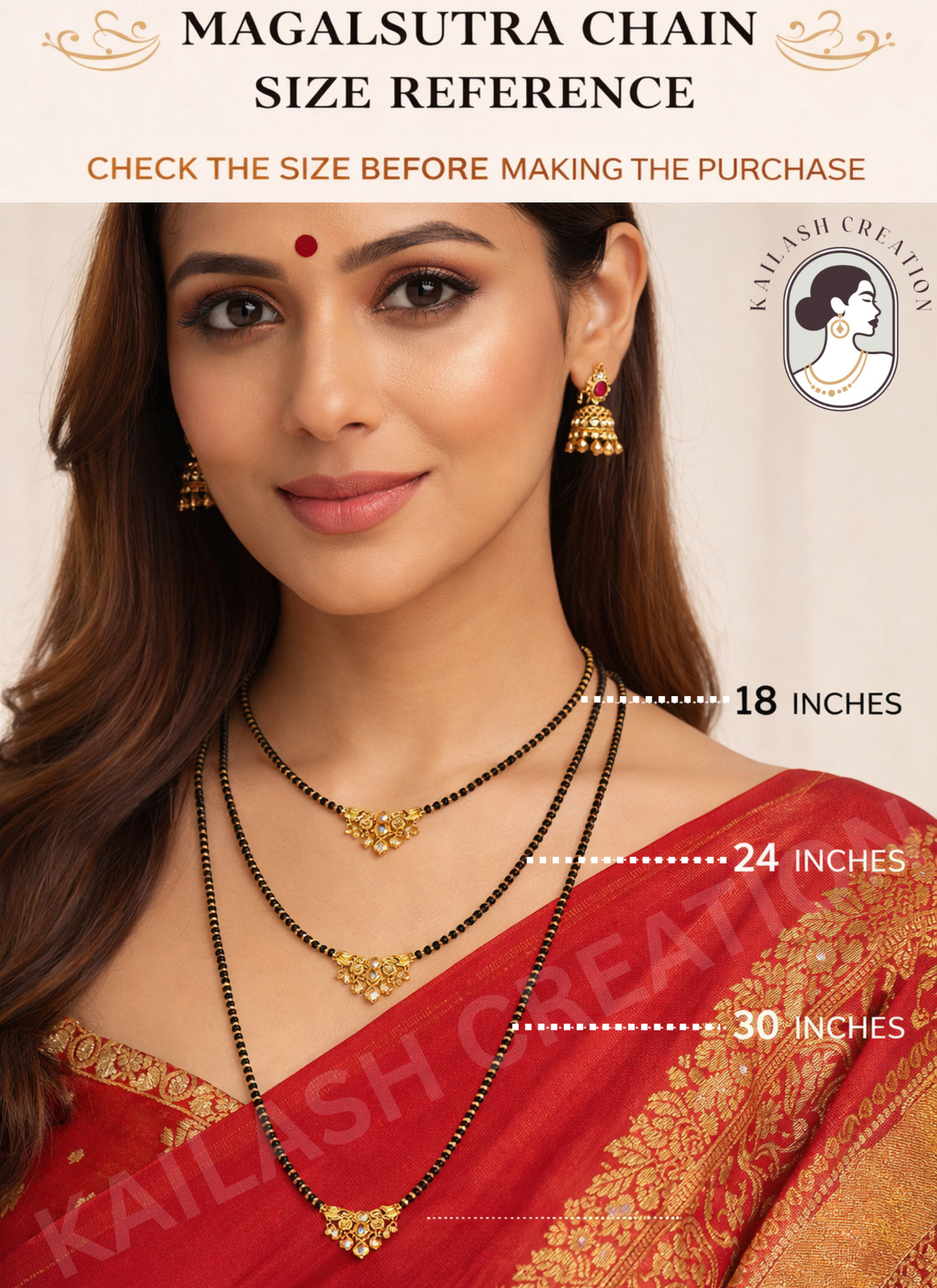 Gold Plated Pearl Mangalsutra Chain with lobster lock and S-Hook Clasp for Women