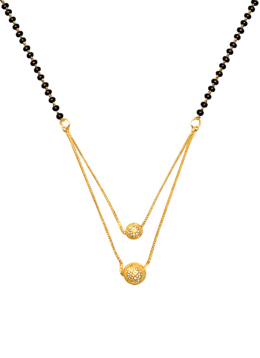 Gold Plated Mangalsutra with Black Beads for women Stylish