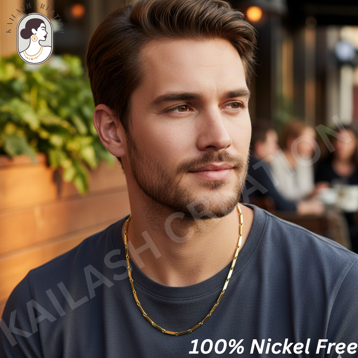 Anti Tarnish 316L Stainless Steel Rice Chain for Men and Boys