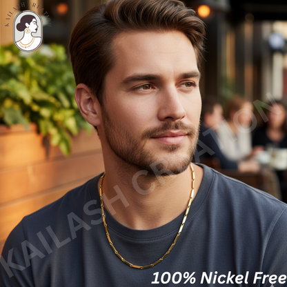 Anti Tarnish 316L Stainless Steel Rice Chain for Men and Boys