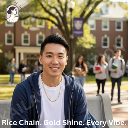 Anti Tarnish 316L Stainless Steel Rice Chain for Men and Boys