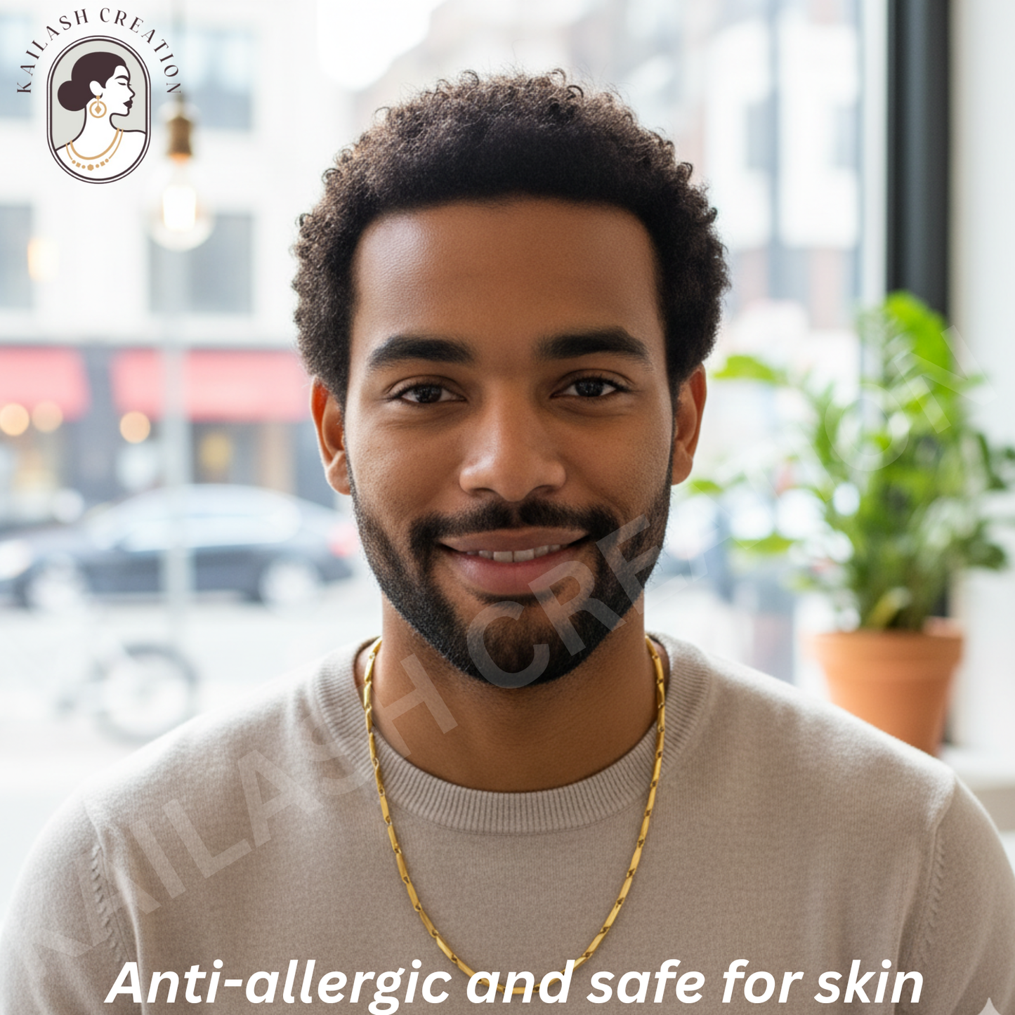 Anti Tarnish 316L Stainless Steel Rice Chain for Men and Boys