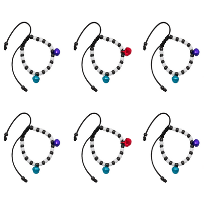 Adjustable Black & White Beads Thread with Multicolor Ghungroo Baby Nazariya Bracelets