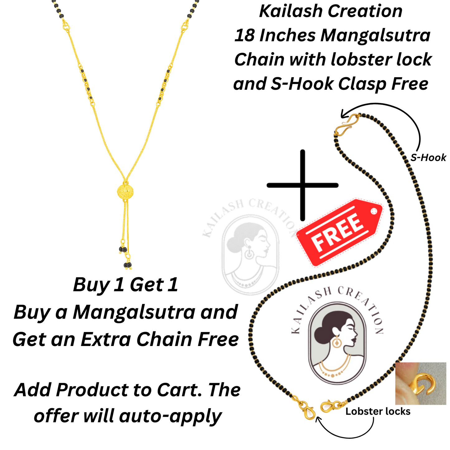 South Indian Style Devika Gold-Plated Mangalsutra Necklace for Women