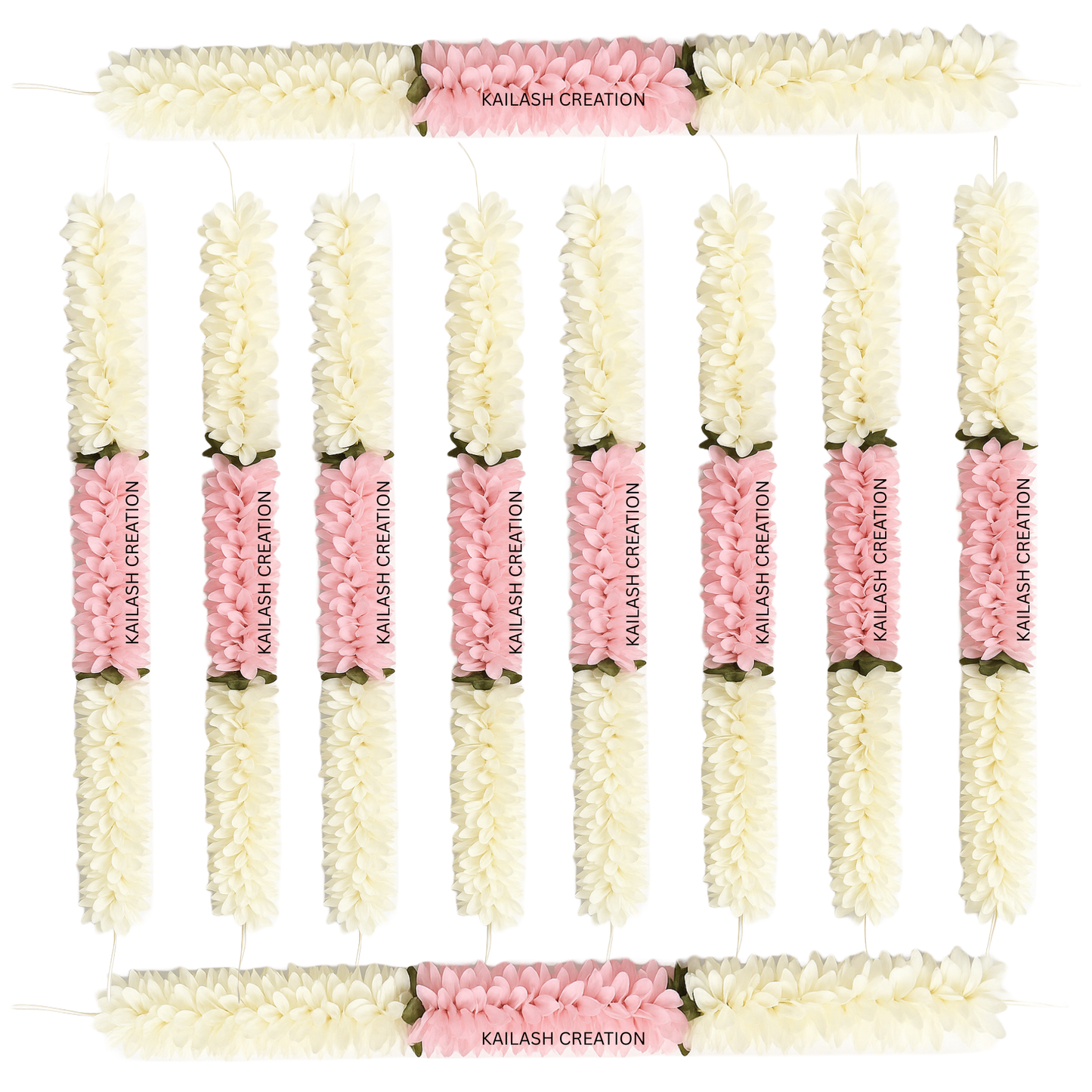 Reusable Artificial Mogra Flower Hair Garland for Women - Pink - 15 Inches