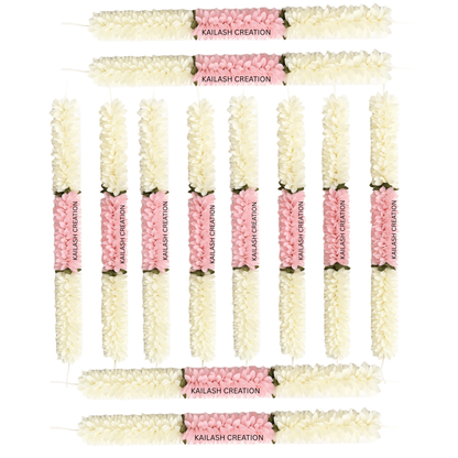 Reusable Artificial Mogra Flower Hair Garland for Women - Pink - 15 Inches