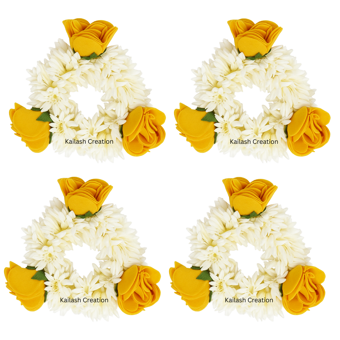 Artificial Mogra Gajra with Scented Jasmine Yellow Flower for Hair Bun & Braids