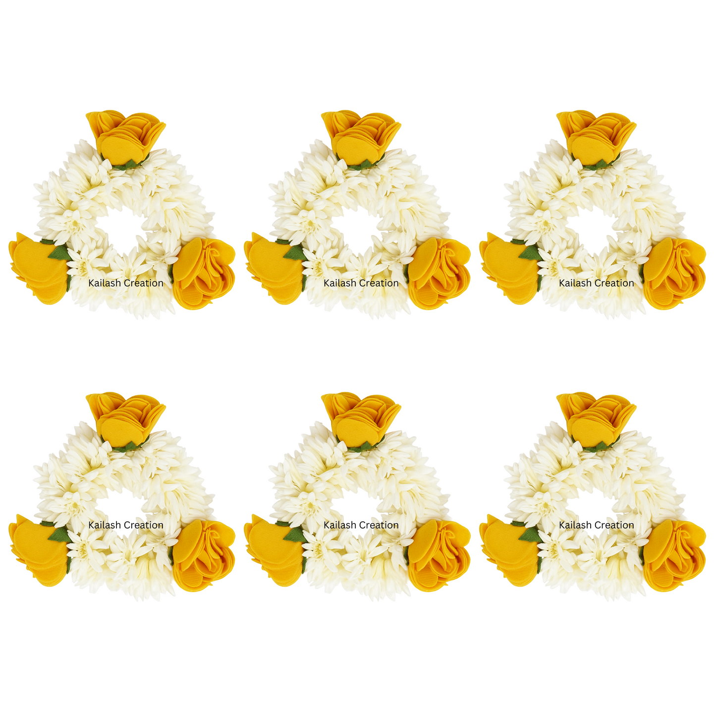 Artificial Mogra Gajra with Scented Jasmine Yellow Flower for Hair Bun & Braids