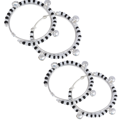 Baby Nazariya Bracelet Kada with Silver Ghungroo Charm