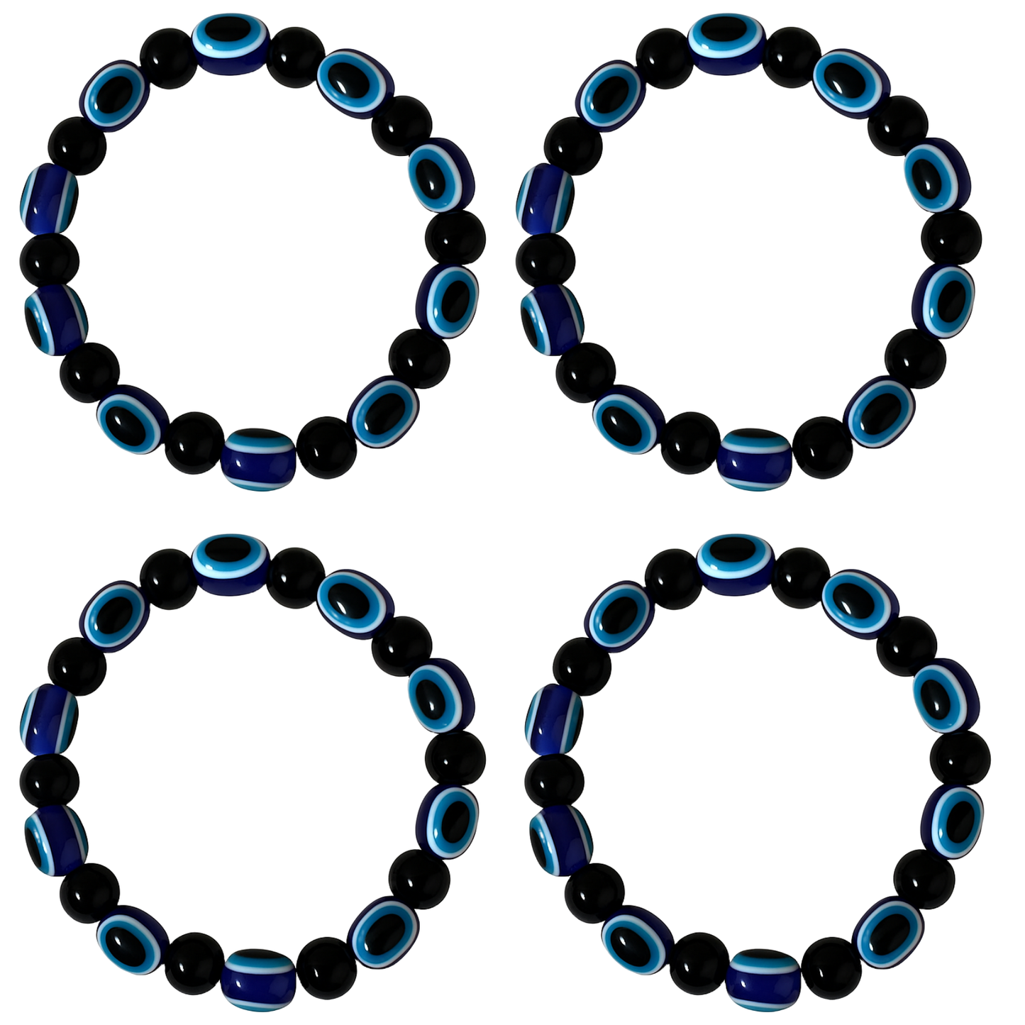 Black and Blue Evil Eye Bracelet for Men & Women