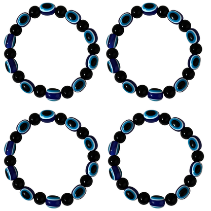 Black and Blue Evil Eye Bracelet for Men & Women