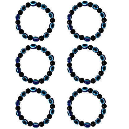 Black and Blue Evil Eye Bracelet for Men & Women