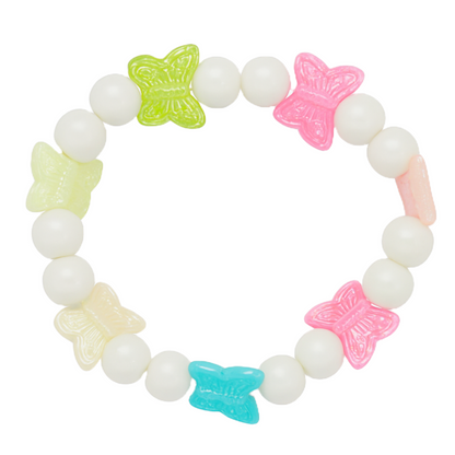 Kids Girls Colorful Butterfly Cute Beaded Bracelet