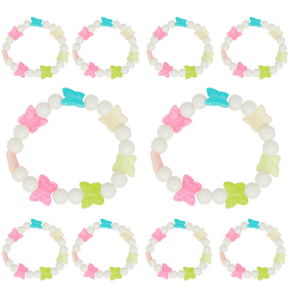 Kids Girls Colorful Butterfly Cute Beaded Bracelet