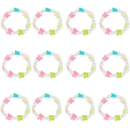 Kids Girls Colorful Butterfly Cute Beaded Bracelet