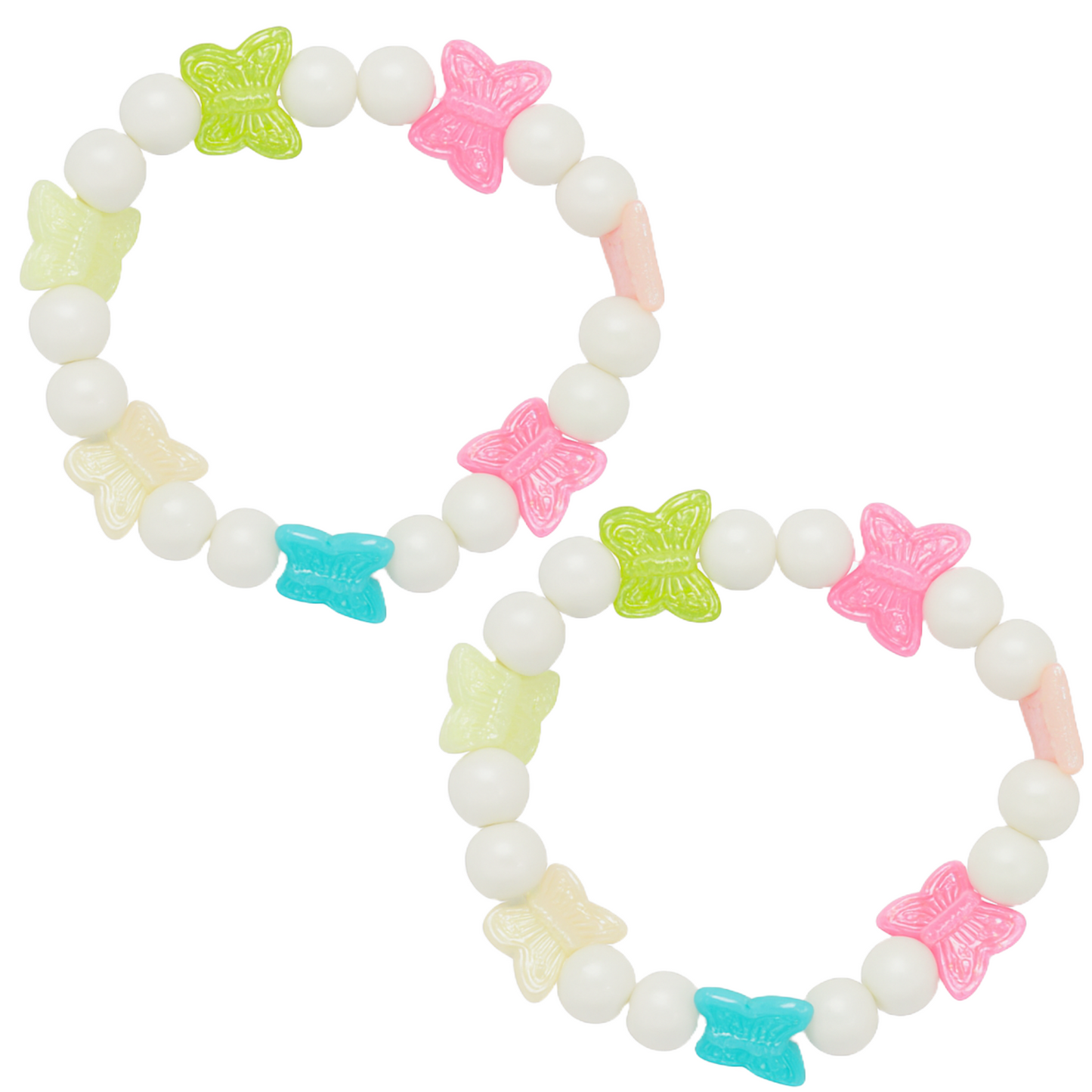 Kids Girls Colorful Butterfly Cute Beaded Bracelet