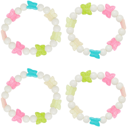 Kids Girls Colorful Butterfly Cute Beaded Bracelet