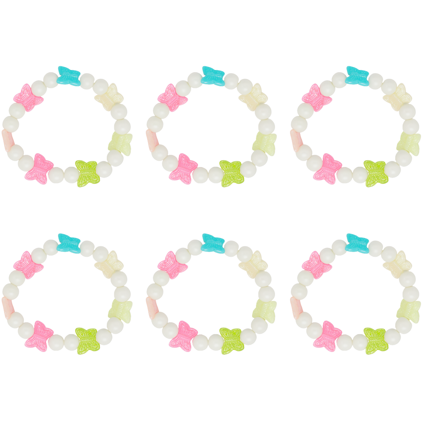 Kids Girls Colorful Butterfly Cute Beaded Bracelet