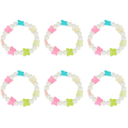 Kids Girls Colorful Butterfly Cute Beaded Bracelet