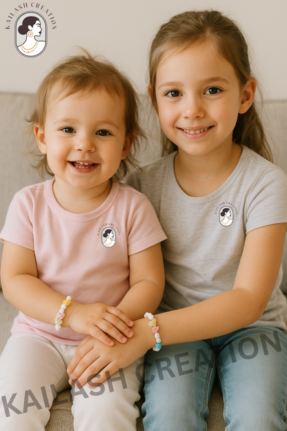 Kids Girls Colorful Butterfly Cute Beaded Bracelet