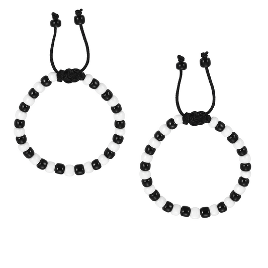 Adjustable Black & White Beads Thread Baby Nazariya Bracelets