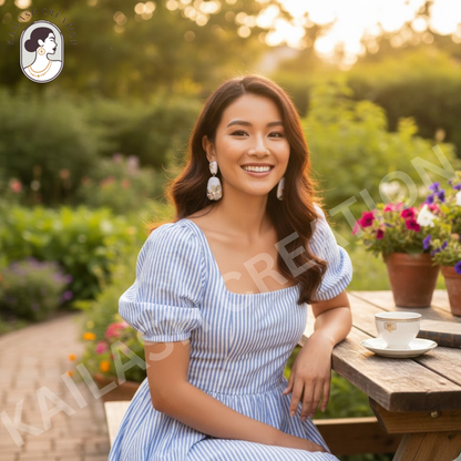 Floral Design Gold-Plated Contemporary Drop Earrings for Women & Girls