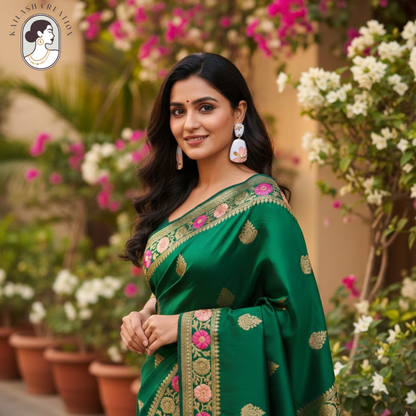 Floral Design Gold-Plated Contemporary Drop Earrings for Women & Girls