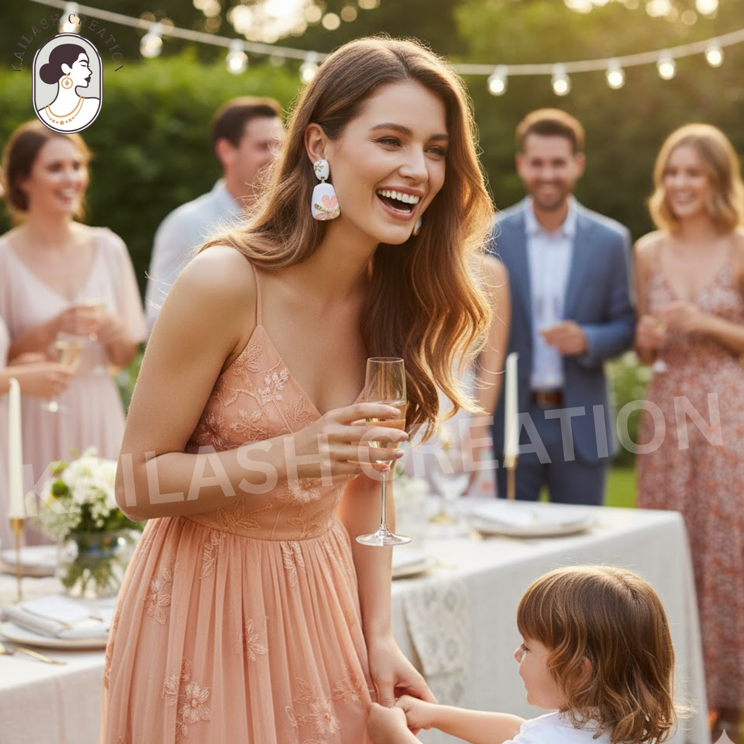 Floral Design Gold-Plated Contemporary Drop Earrings for Women & Girls